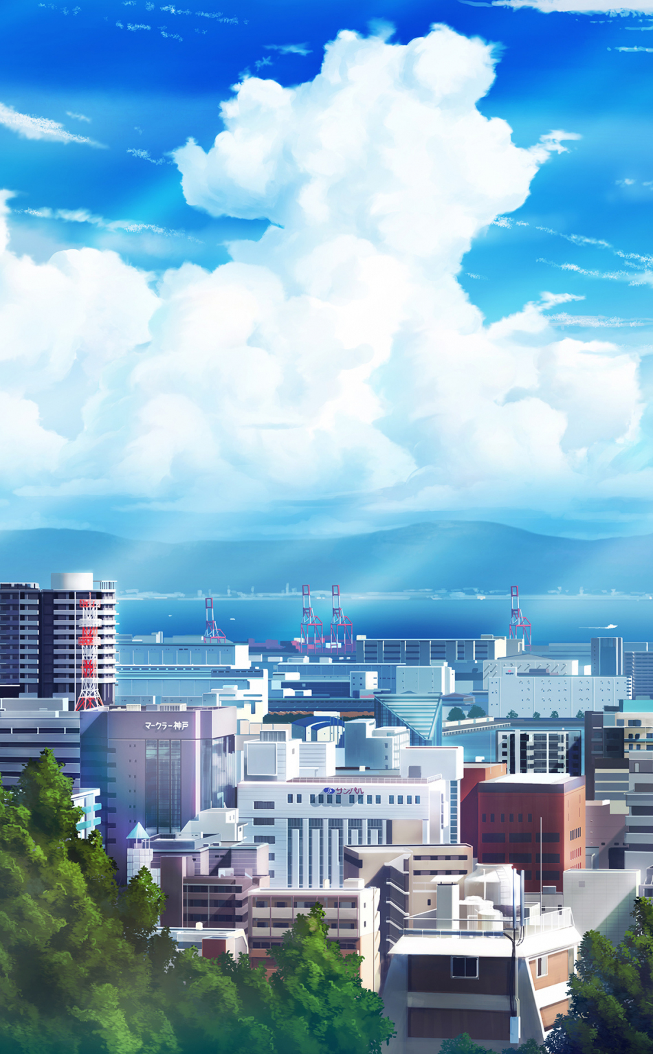 Anime City Scenery iPhone 5 Wallpaper  ID 40035