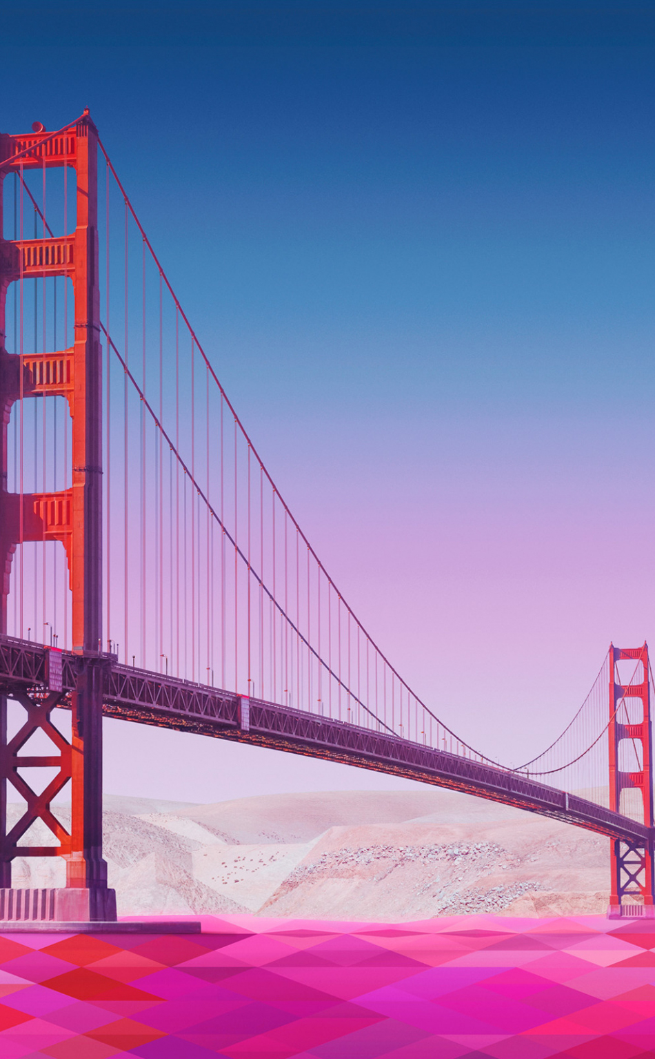 Download wallpaper 950x1534 golden gate bridge, digital art, bridge ...