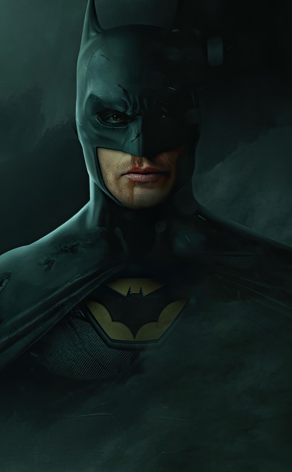 Download wallpaper 950x1534 wounded batman, art, iphone, 950x1534 hd ...