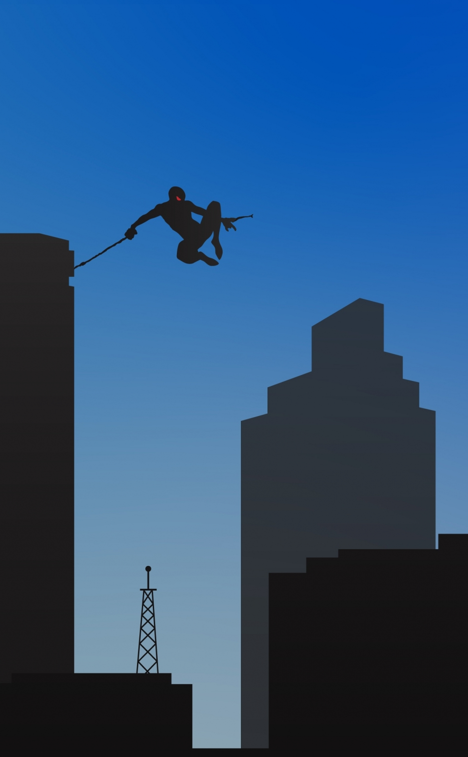 Download wallpaper 950x1534 spiderman, swing in city, minimal, iphone,  950x1534 hd background, 26088