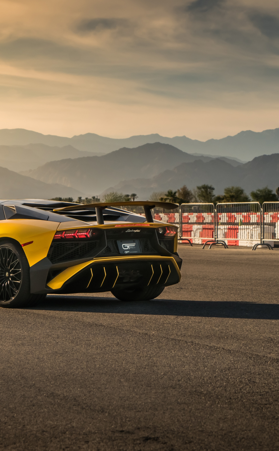 Download wallpaper 950x1534 lamborghini aventador svj, yellow, rear ...