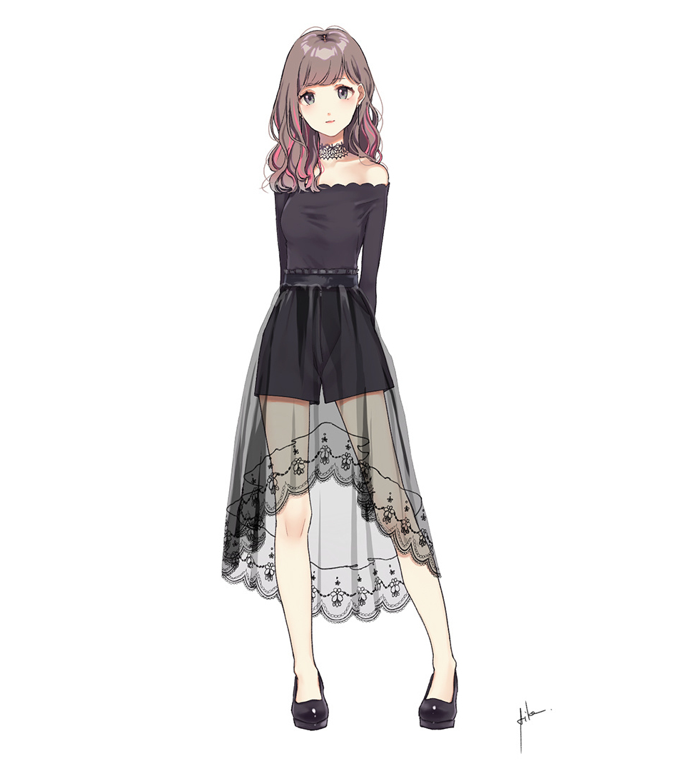 Download wallpaper 950x1534 cute, anime girl, black dress, minimal, iphone,  950x1534 hd background, 8263
