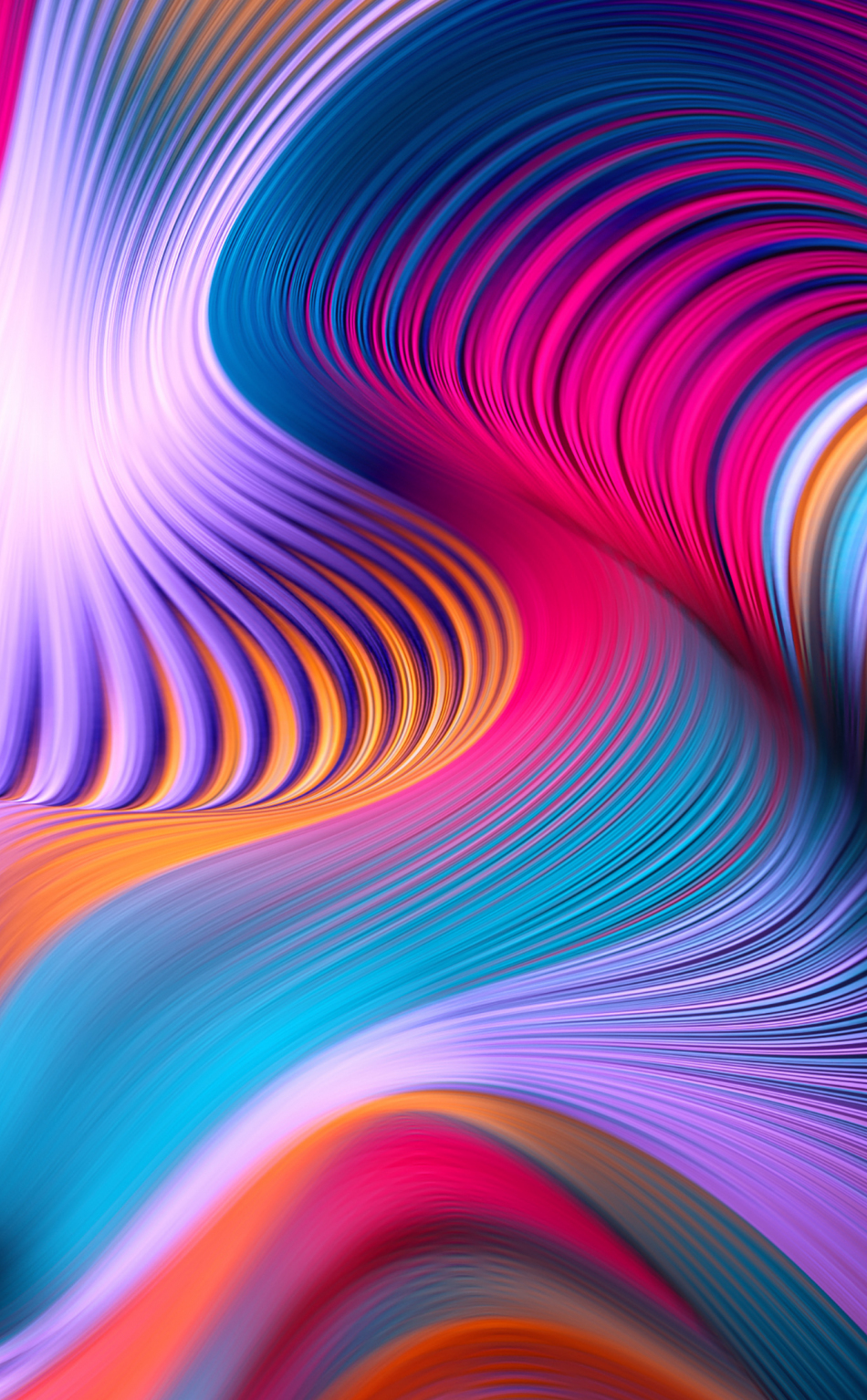 Download wallpaper 950x1534 wavy stripes, artwork, abstraction ...