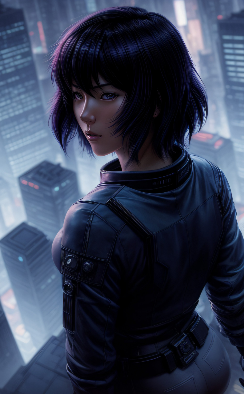 Beautiful girl, Ghost in the Shell, anime art, 950x1534 wallpaper