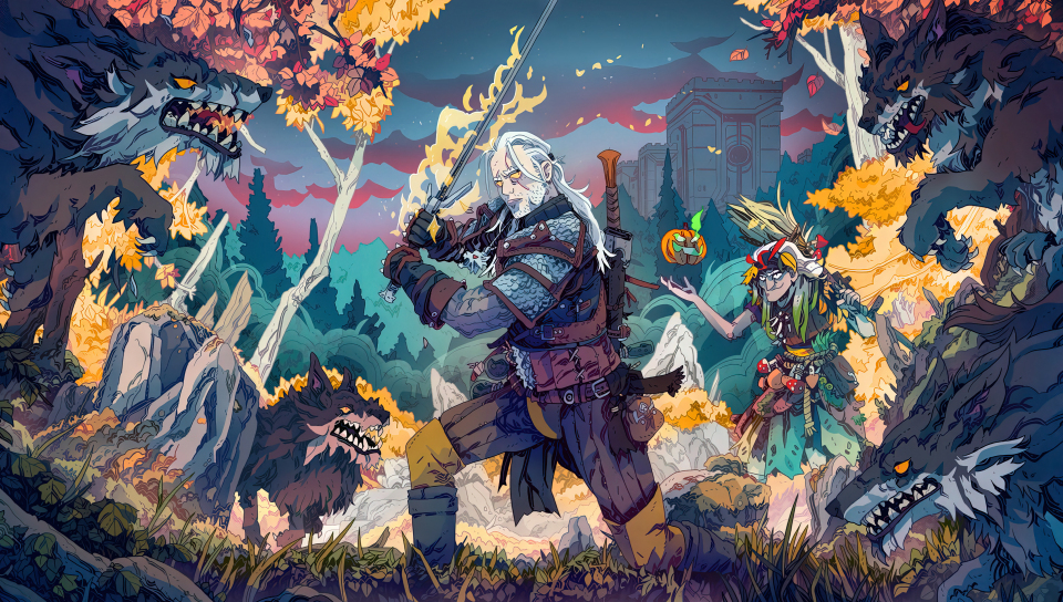 Download   960x544 Geralt The Witcher Art Playstation Ps   Gerlat The Witcher Art 