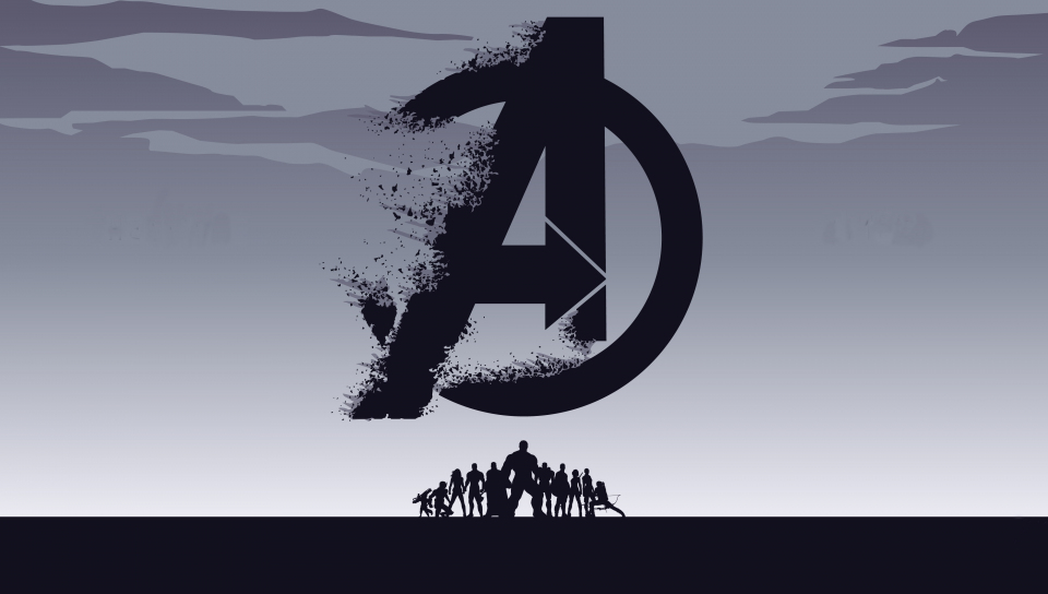 2019 movie, Avengers: Endgame, minimal, silhouette, art, 960x544 wallpaper