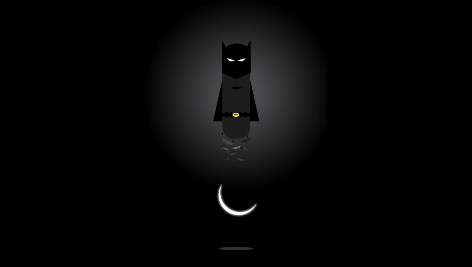 Download wallpaper 960x544 batman as capsule, funny minimal art, dark ...