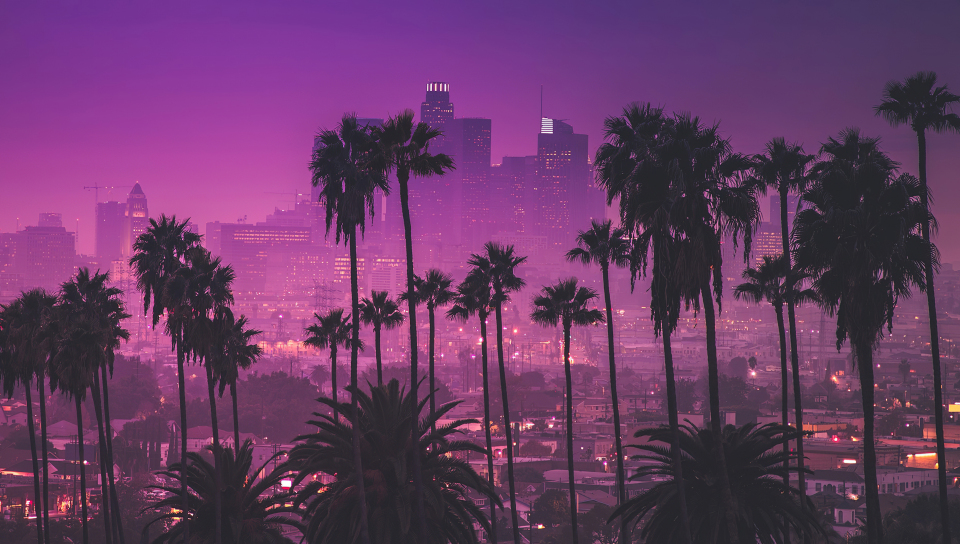 Los Angles, synthwave, cityscape, art, 960x544 wallpaper