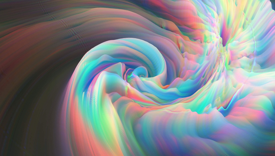 Glitch art, colorful swirl, abstraction, 960x544 wallpaper