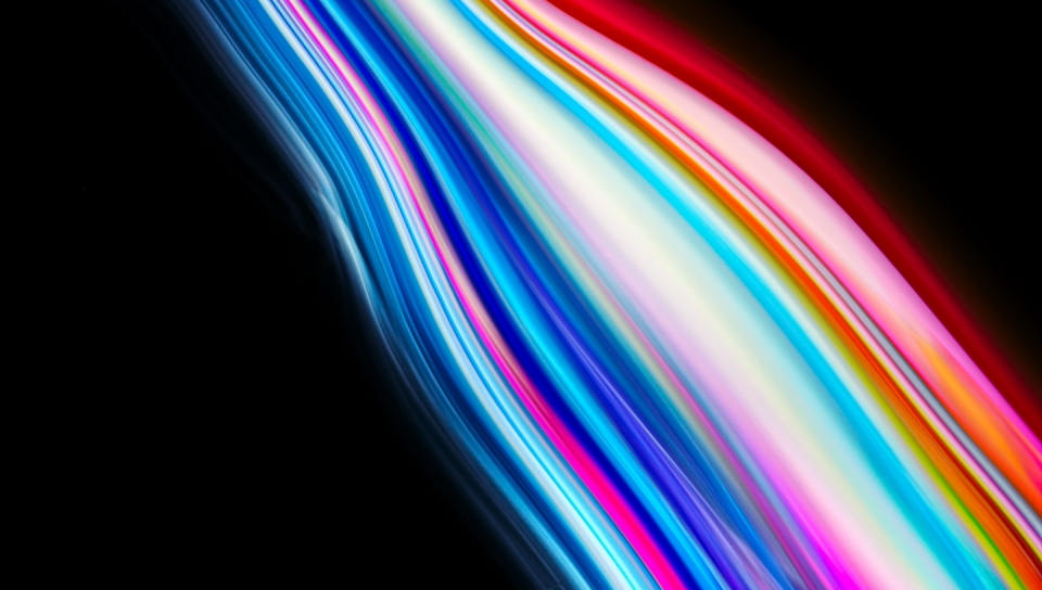 Download wallpaper 960x544 colorful fluid, dark, abstract, playstation ...