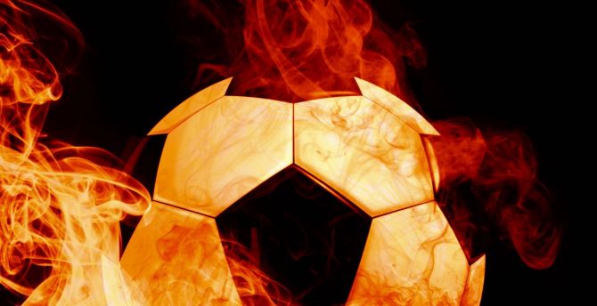 Fire ball, sports, football, photoshop wallpaper
