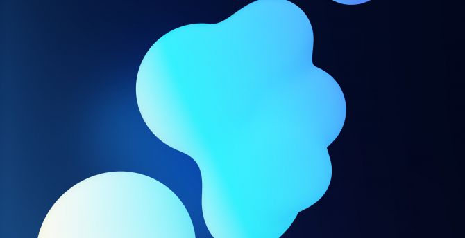 Fluid, sky blue bubbles, HTC U12 Plus, abstract wallpaper
