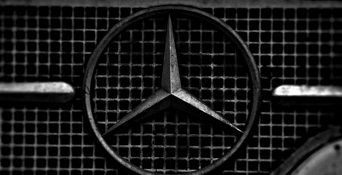Old car, Mercedes-Benz, logo wallpaper