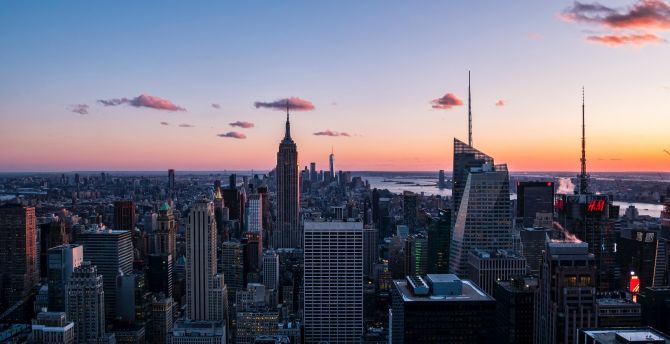 Cityscape, evening, buildings, New York wallpaper