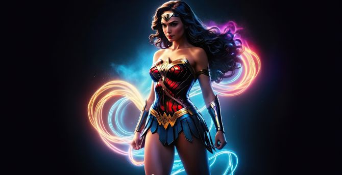 Wonder Woman, amazonian fighter, beauty and bold wallpaper