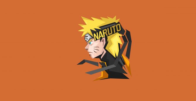 Naruto Uzumaki, minimal art wallpaper