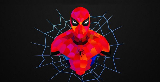 Spider-man, abstract, minimal wallpaper