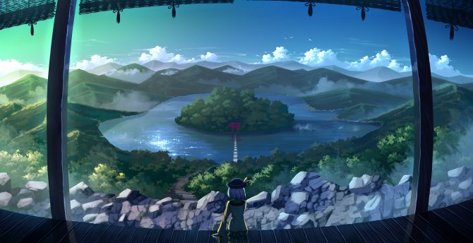 Touhou, video game, anime, river wallpaper