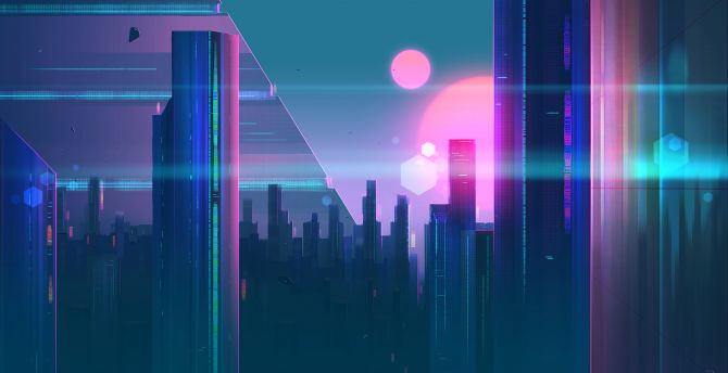 Cyberpunk, city, cityscape, art wallpaper