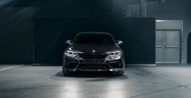 Black, front-view, BMW M2 wallpaper