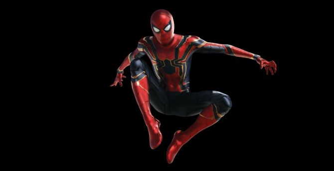 Jump, spider-man, Avengers: infinity war wallpaper