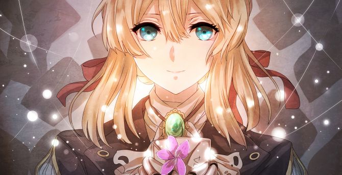 Blonde and beautiful, anime, violet evergarden wallpaper