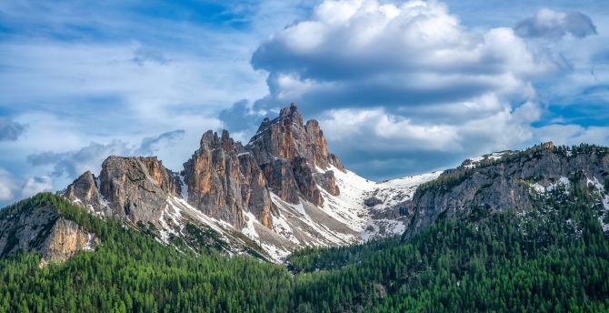Dolomites heights, mountains, Italy wallpaper