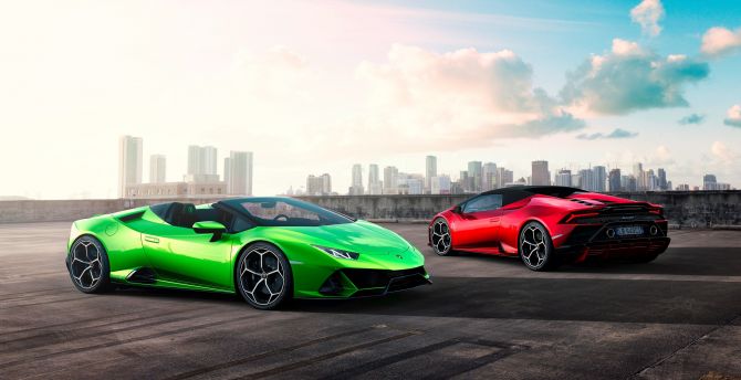Two cars, Lamborghini Huracan wallpaper