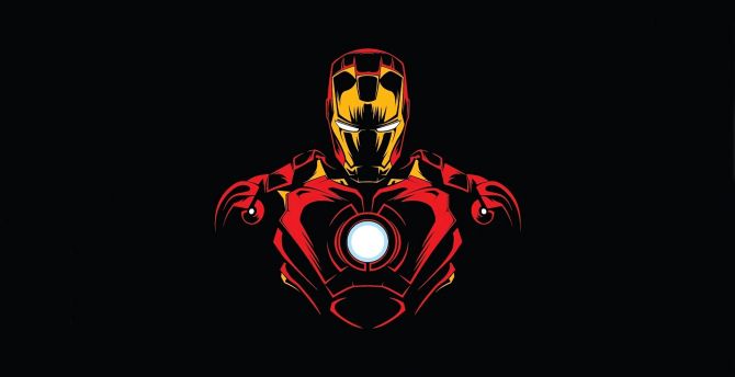Hero, Iron man, minimalist wallpaper