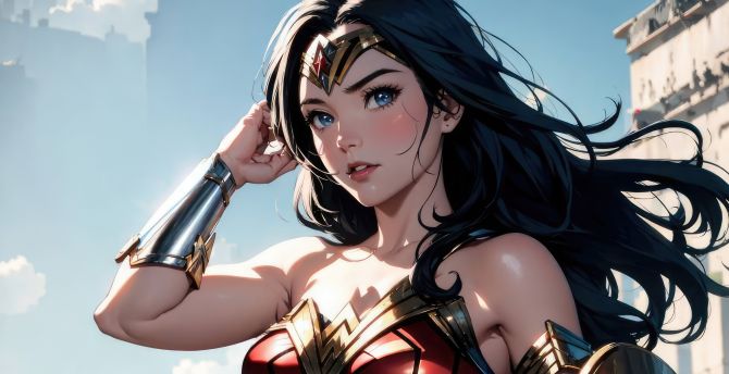 Gorgeous Wonder Woman, dc comic, sketch art wallpaper