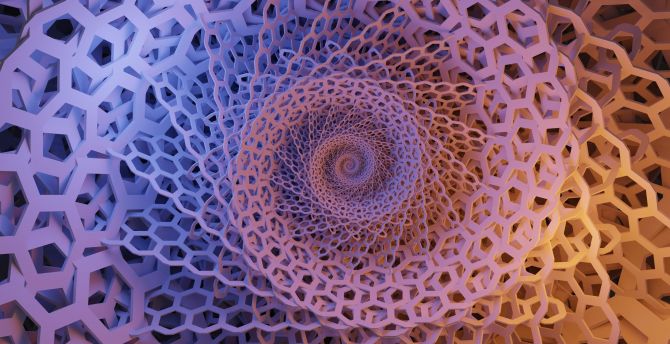 Hexagonal Spiral, abstract, pattern, art wallpaper
