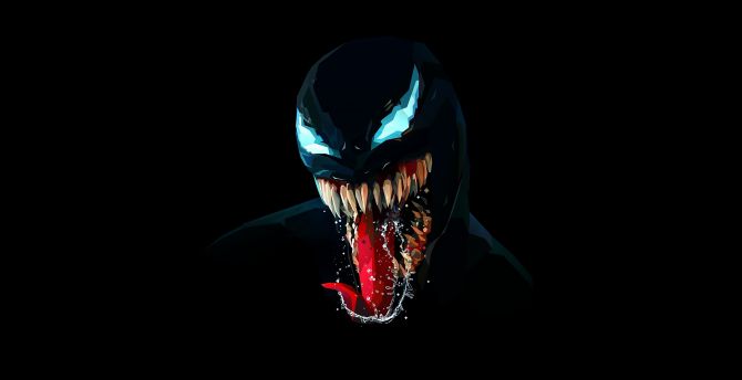 Venom, artwork, minimal, dark wallpaper