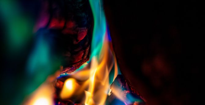 Colorful flame, fire wallpaper
