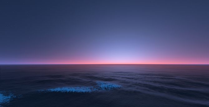 Horizon, seascape, beautiful sunset wallpaper