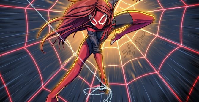 Spider-MJ, spider-girl, artwork wallpaper