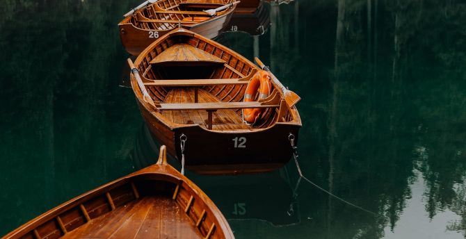 Boats, lake, water wallpaper