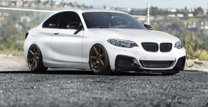 BMW 2 Series, white, luxury car wallpaper
