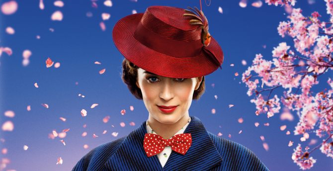Emily Blunt, Mary Poppins Returns, smile, movie wallpaper