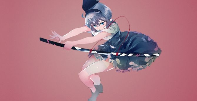 Youmu Konpaku, warrior, touhou, anime girl wallpaper
