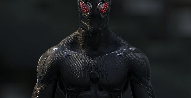 Black, Spider-man, artwork wallpaper