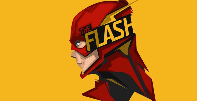 The Flash, minimal, artwork wallpaper