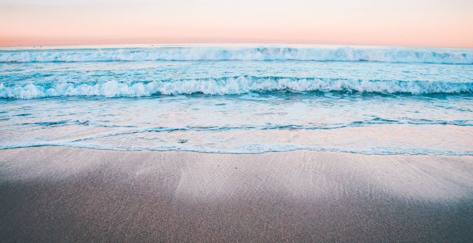 Desktop Wallpaper Calm Beach Sea Waves Peaceful Hd Image Picture