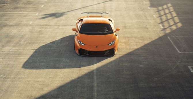 Sports car, orange, Lamborghini Huracan wallpaper