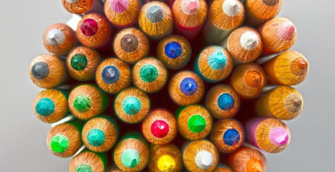 Colored pencil, tips, colorful wallpaper
