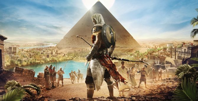 Assassin's creed: origins, Egypt, pyramids, video game wallpaper
