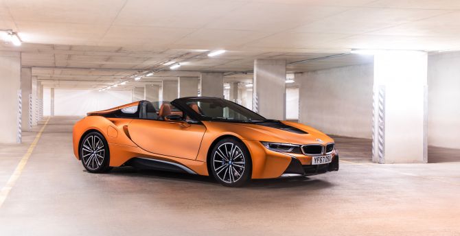 Orange, sports car, BMW i8 wallpaper