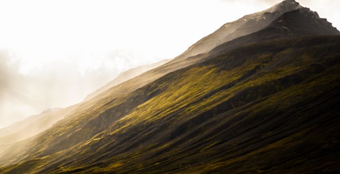 Steep hill, cliff, landscape wallpaper