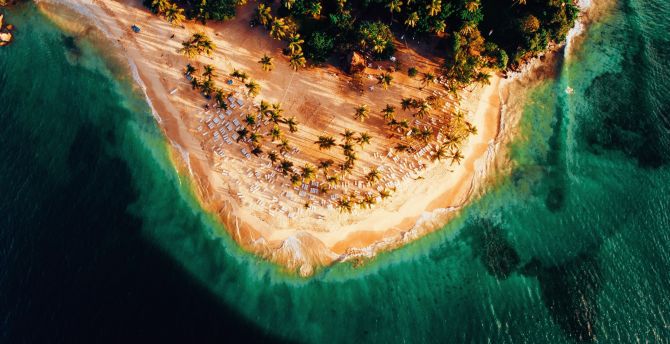 Curvy coast, aerial view, nature wallpaper