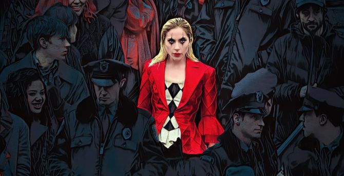 Lady Gaga, joker's cosplay, singer, celebrity, 2023 wallpaper