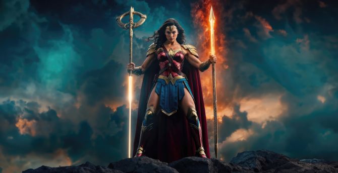 Wonder Woman's sword, master warrior, superhero wallpaper